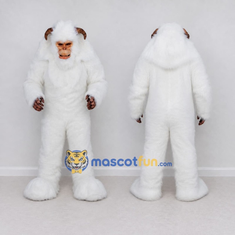 Custom White Ape Mascot Costume Adult Full Body Suit for Wildlife Events Custom White Ape Mascot Costume Adult Full Body Suit for Wildlife Events
