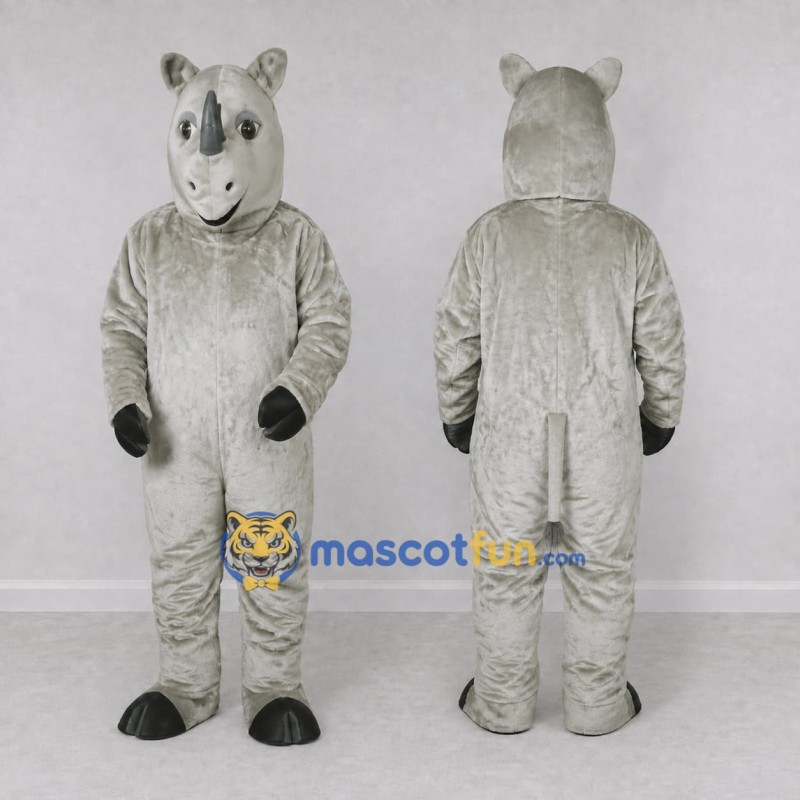 Custom Gray Rhinoceros Mascot Costume Adult Full Body Suit for Wildlife Events Custom Gray Rhinoceros Mascot Costume Adult Full Body Suit for Wildlife Events