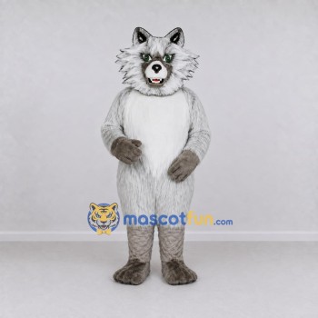 Custom Gray and White Fox Mascot Costume Adult Full Body Suit for Woodland Events Custom Gray and White Fox Mascot Costume Adult Full Body Suit for Woodland Events
