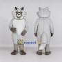 Custom Gray and White Fox Mascot Costume Adult Full Body Suit for Woodland Events