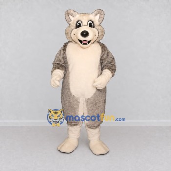 Custom Gray and Cream Wolf Mascot Costume Adult Full Body Suit for School Events Custom Gray and Cream Wolf Mascot Costume Adult Full Body Suit for School Events