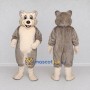 Custom Gray and Cream Wolf Mascot Costume Adult Full Body Suit for School Events