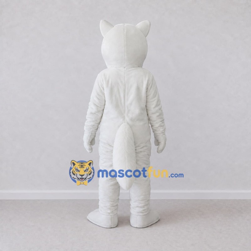 Custom White Arctic Fox Mascot Costume Adult Full Body Suit for Winter Events