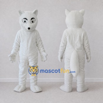 Custom White Arctic Fox Mascot Costume Adult Full Body Suit for Winter Events