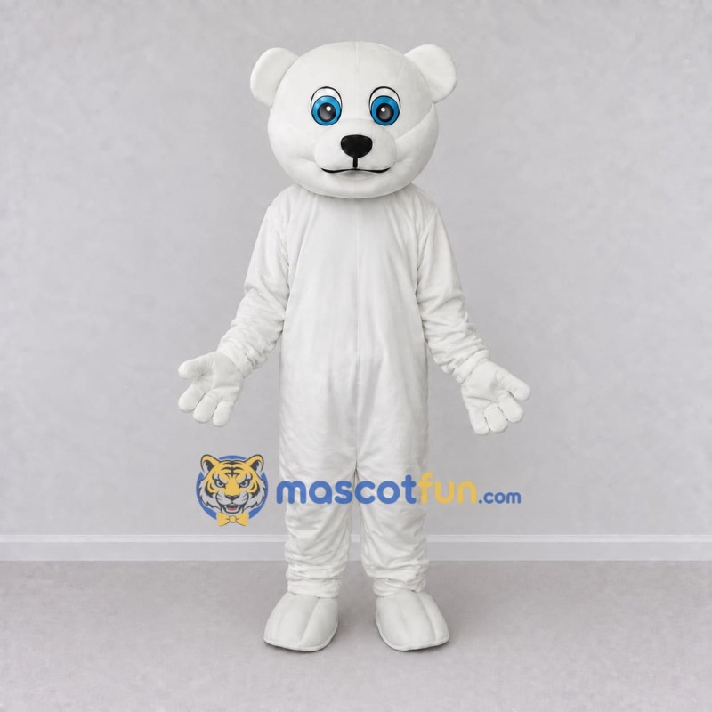 Custom White Polar Bear Mascot Costume Adult Full Body Suit for Winter Events Custom White Polar Bear Mascot Costume Adult Full Body Suit for Winter Events