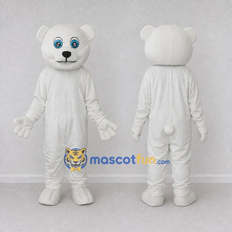 Custom White Polar Bear Mascot Costume Adult Full Body Suit for Winter Events Custom White Polar Bear Mascot Costume Adult Full Body Suit for Winter Events