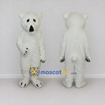 Custom White Polar Bear Mascot Costume Adult Full Body Suit for Winter Events