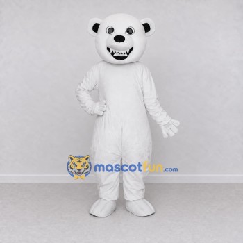 Custom White Roaring Polar Bear Mascot Costume Adult Full Body Suit for Sports Events