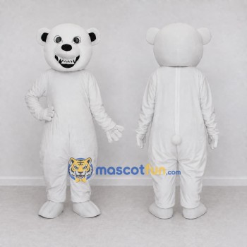 Custom White Roaring Polar Bear Mascot Costume Adult Full Body Suit for Sports Events