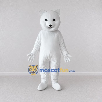 Custom White Arctic Fox Mascot Costume Adult Full Body Suit for Winter Events Custom White Arctic Fox Mascot Costume Adult Full Body Suit for Winter Events