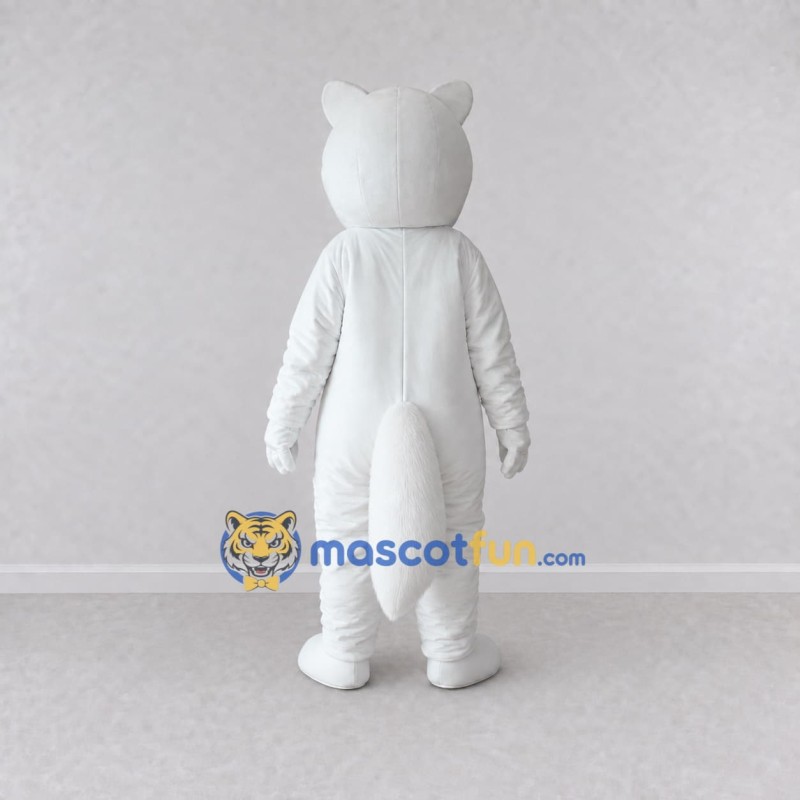 Custom White Arctic Fox Mascot Costume Adult Full Body Suit for Winter Events