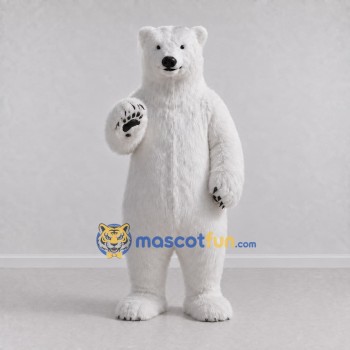 Custom White Polar Bear Mascot Costume Adult Full Body Suit for Winter Events Custom White Polar Bear Mascot Costume Adult Full Body Suit for Winter Events