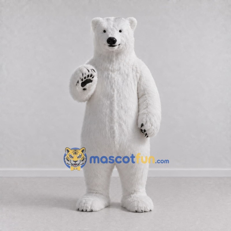 Custom White Polar Bear Mascot Costume Adult Full Body Suit for Winter Events Custom White Polar Bear Mascot Costume Adult Full Body Suit for Winter Events