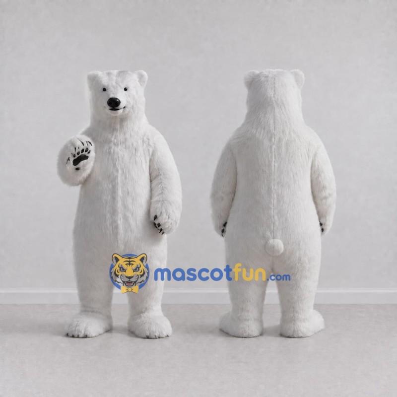 Custom White Polar Bear Mascot Costume Adult Full Body Suit for Winter Events Custom White Polar Bear Mascot Costume Adult Full Body Suit for Winter Events