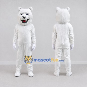 Custom White Polar Bear Mascot Costume Adult Full Body Suit for Winter Events