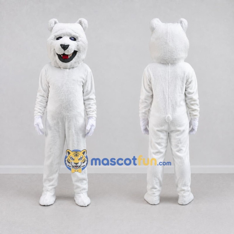 Custom White Polar Bear Mascot Costume Adult Full Body Suit for Winter Events Custom White Polar Bear Mascot Costume Adult Full Body Suit for Winter Events