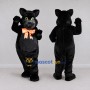 Custom Black and Orange Cat with Bow Tie Mascot Costume Adult Full Body Suit for Halloween Events