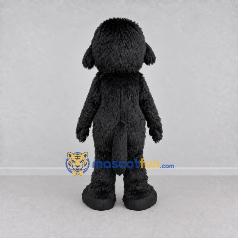 Custom Black Shaggy Dog Mascot Costume Adult Full Body Suit for Pet Events