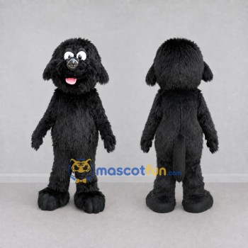 Custom Black Shaggy Dog Mascot Costume Adult Full Body Suit for Pet Events