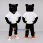 Custom Black and White Panther in T-Shirt Mascot Costume Adult Full Body Suit for Sports Events