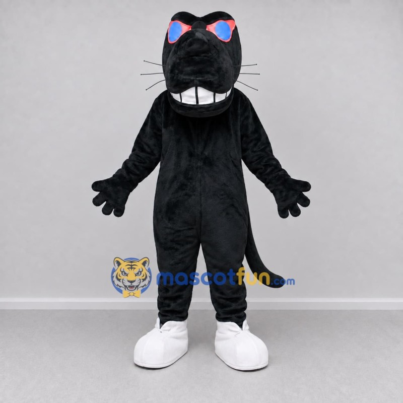 Custom Black Panther with Sunglasses Mascot Costume Adult Full Body Suit for Party Events