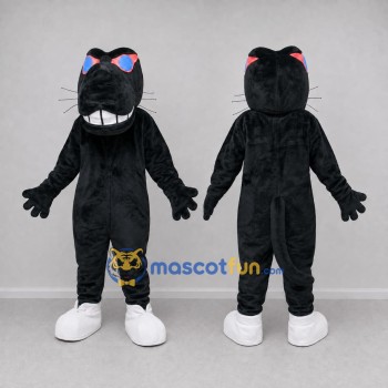 Custom Black Panther with Sunglasses Mascot Costume Adult Full Body Suit for Party Events