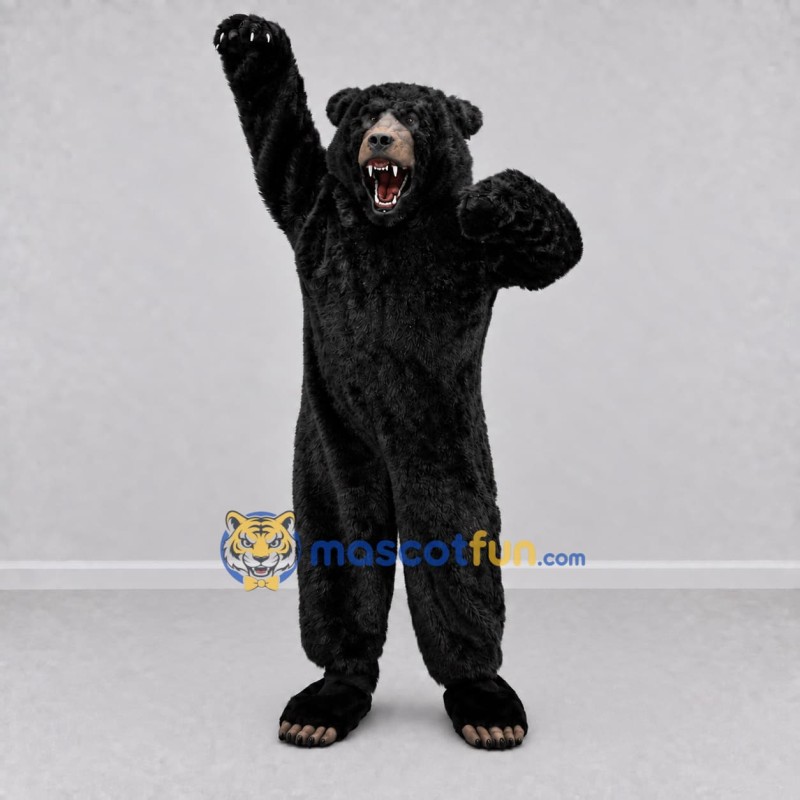Custom Black Roaring Bear Mascot Costume Adult Full Body Suit for Sports Events Custom Black Roaring Bear Mascot Costume Adult Full Body Suit for Sports Events