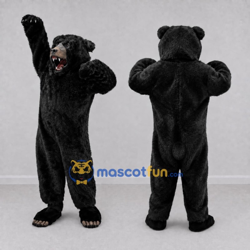 Custom Black Roaring Bear Mascot Costume Adult Full Body Suit for Sports Events Custom Black Roaring Bear Mascot Costume Adult Full Body Suit for Sports Events