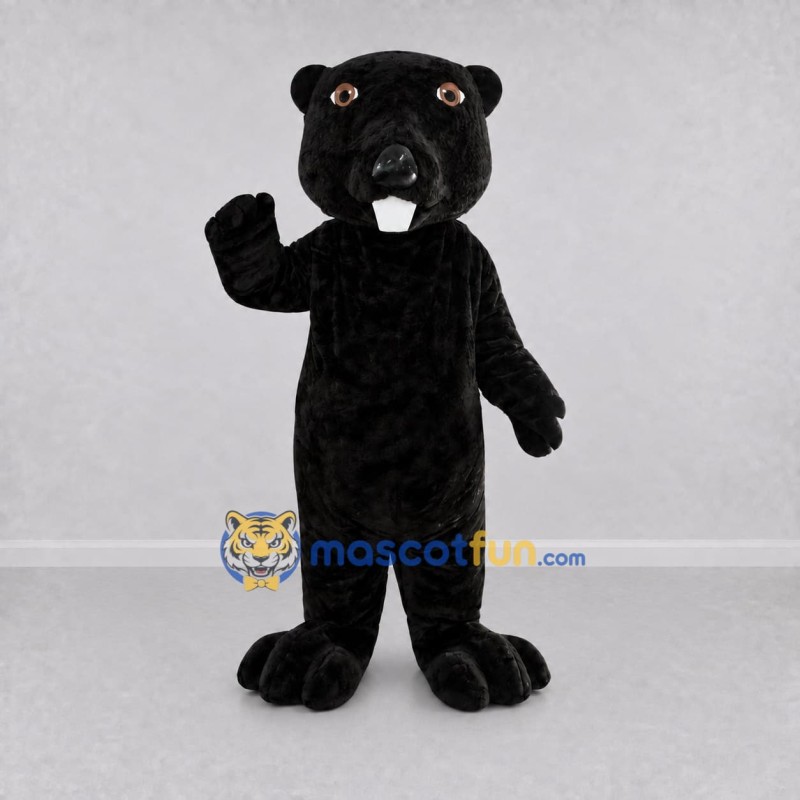 Custom Black Beaver Mascot Costume Adult Full Body Suit for School Events Custom Black Beaver Mascot Costume Adult Full Body Suit for School Events