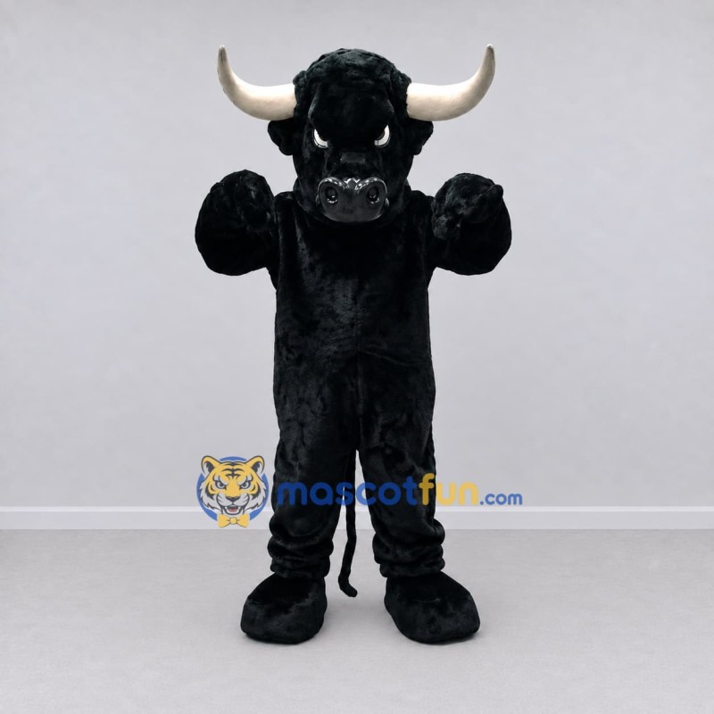 Custom Black Bull Mascot Costume Adult Full Body Suit for Sports Events Custom Black Bull Mascot Costume Adult Full Body Suit for Sports Events