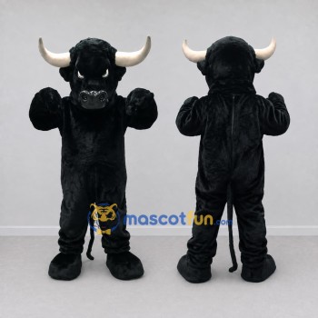 Custom Black Bull Mascot Costume Adult Full Body Suit for Sports Events