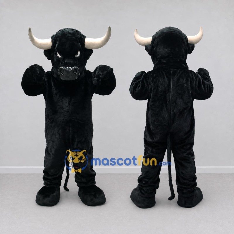 Custom Black Bull Mascot Costume Adult Full Body Suit for Sports Events Custom Black Bull Mascot Costume Adult Full Body Suit for Sports Events
