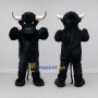 Custom Black Bull Mascot Costume Adult Full Body Suit for Sports Events