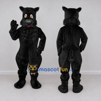 Custom Black Wolf Mascot Costume Adult Full Body Suit for Sports Events