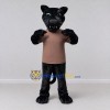 Custom Black and Brown Panther in T-Shirt Mascot Costume Adult Full Body Suit for Sports Events Custom Black and Brown Panther in T-Shirt Mascot Costume Adult Full Body Suit for Sports Events