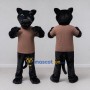 Custom Black and Brown Panther in T-Shirt Mascot Costume Adult Full Body Suit for Sports Events