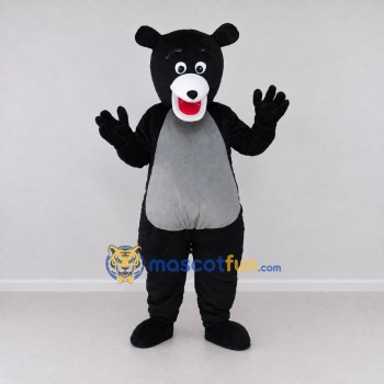 Custom Black and Gray Bear Mascot Costume Adult Full Body Suit for School Events