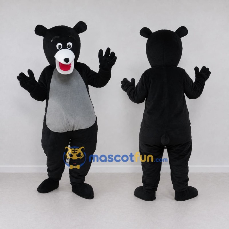 Custom Black and Gray Bear Mascot Costume Adult Full Body Suit for School Events Custom Black and Gray Bear Mascot Costume Adult Full Body Suit for School Events
