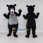 Custom Black and Gray Bear Mascot Costume Adult Full Body Suit for School Events