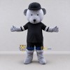 Custom Gray and Black Bear in Sportswear Mascot Costume Adult Full Body Suit for Sports Events Custom Gray and Black Bear in Sportswear Mascot Costume Adult Full Body Suit for Sports Events