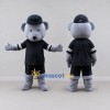 Custom Gray and Black Bear in Sportswear Mascot Costume Adult Full Body Suit for Sports Events Custom Gray and Black Bear in Sportswear Mascot Costume Adult Full Body Suit for Sports Events