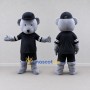 Custom Gray and Black Bear in Sportswear Mascot Costume Adult Full Body Suit for Sports Events