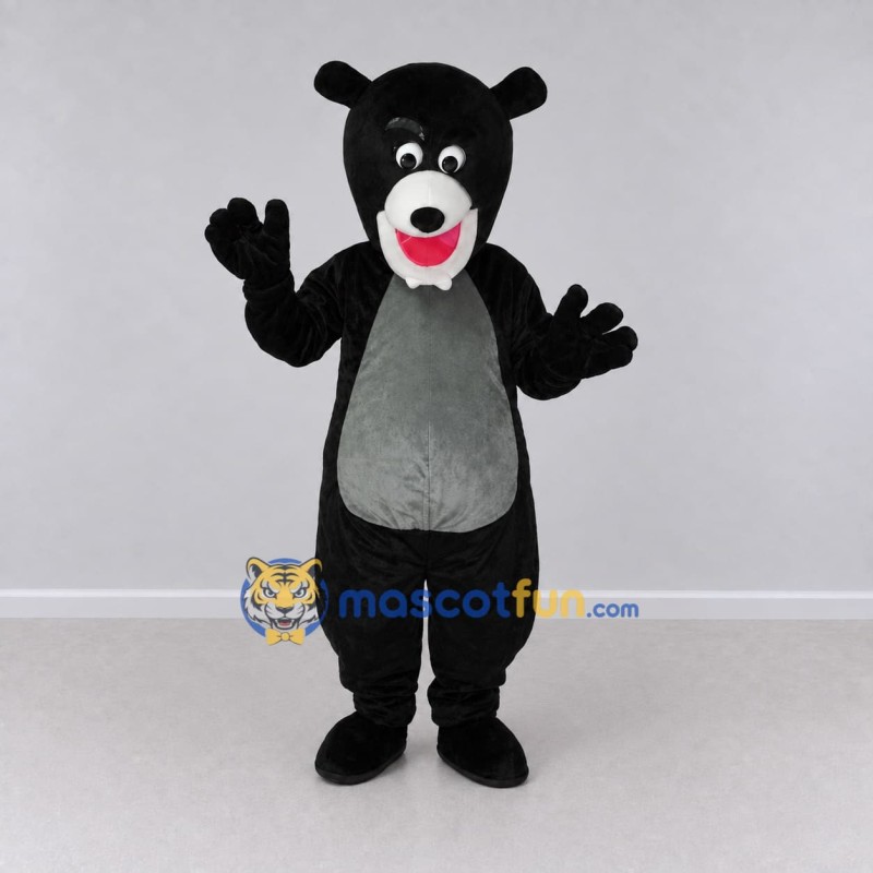 Custom Black and Gray Bear Mascot Costume Adult Full Body Suit for School Events Custom Black and Gray Bear Mascot Costume Adult Full Body Suit for School Events