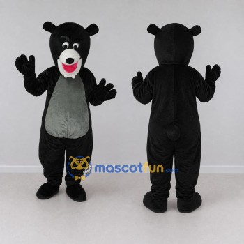 Custom Black and Gray Bear Mascot Costume Adult Full Body Suit for School Events