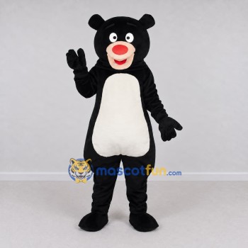 Custom Black and White Bear Mascot Costume Adult Full Body Suit for Children's Events