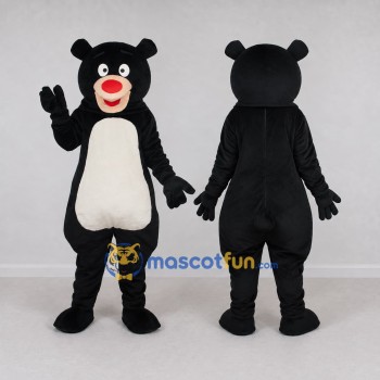 Custom Black and White Bear Mascot Costume Adult Full Body Suit for Children's Events