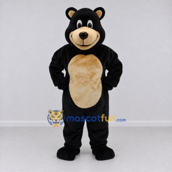 Custom Black and Tan Bear Mascot Costume Adult Full Body Suit for School Events