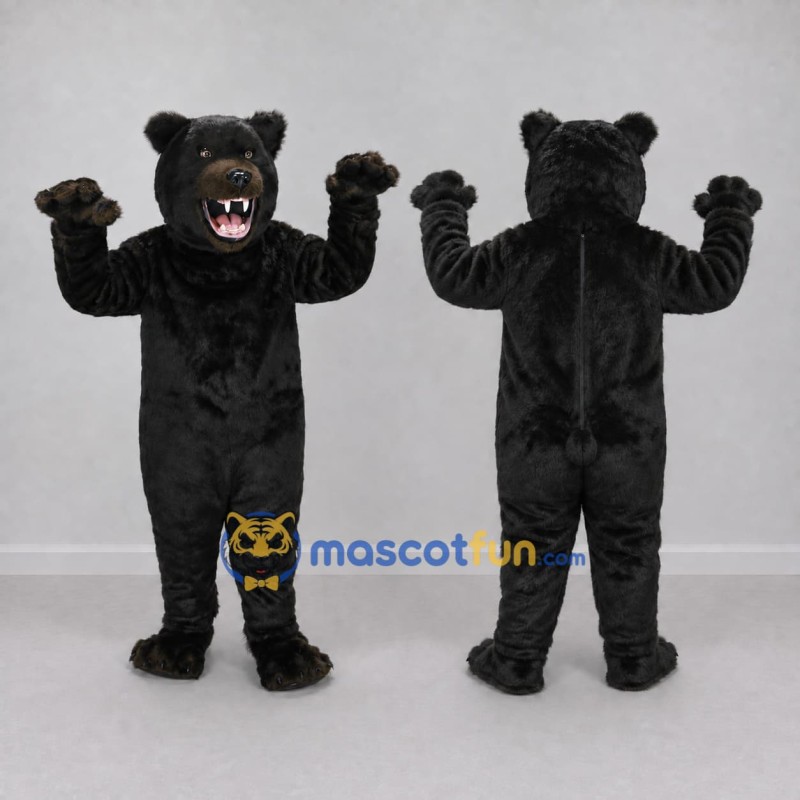 Custom Black Roaring Bear Mascot Costume Adult Full Body Suit for Sports Events Custom Black Roaring Bear Mascot Costume Adult Full Body Suit for Sports Events