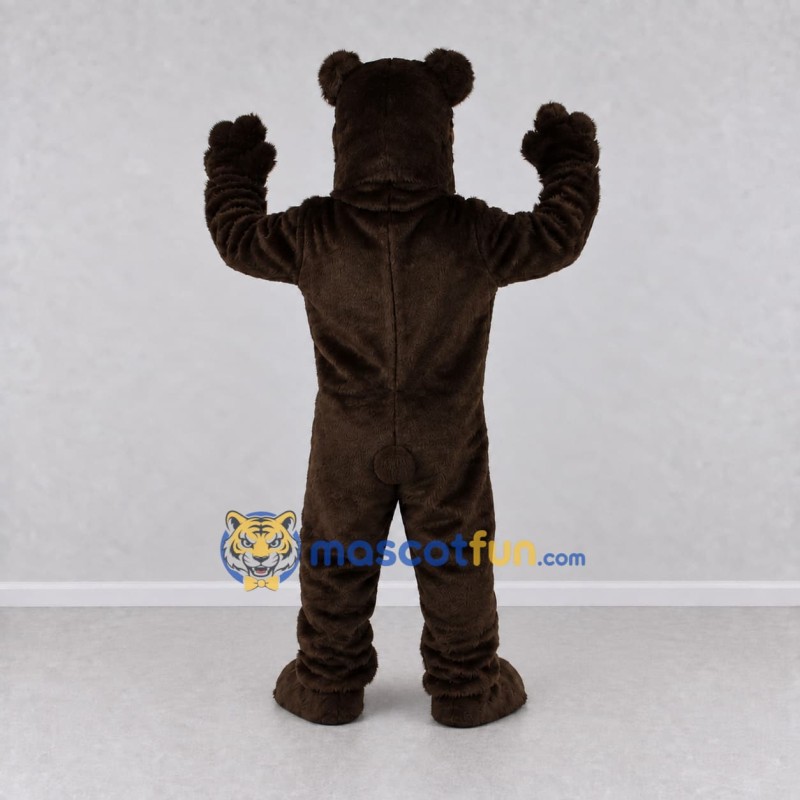 Custom Dark Brown Roaring Wolf Mascot Costume Adult Full Body Suit for Sports Events