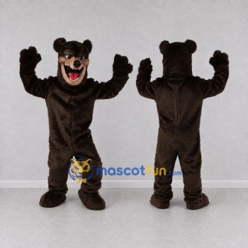 Custom Dark Brown Roaring Wolf Mascot Costume Adult Full Body Suit for Sports Events
